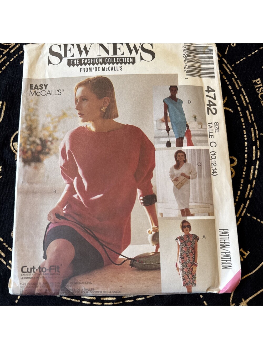 4742 Vintage McCalls SEWING Pattern Misses 1990s Dress Two Pieces Pullover 10-14